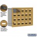 Salsbury Cell Phone Storage Locker - 4 Door High Unit (8 Inch Deep Compartments) - 20 A Doors - Gold - Recessed Mounted - Resettable Combination Locks  19048-20GRC